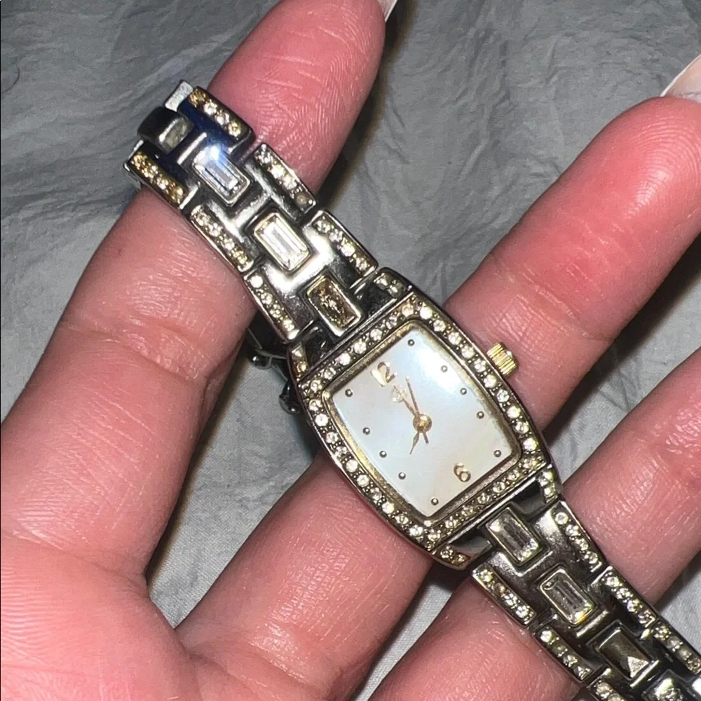 Silver Tone Women's Bracelet Watch Necklace
